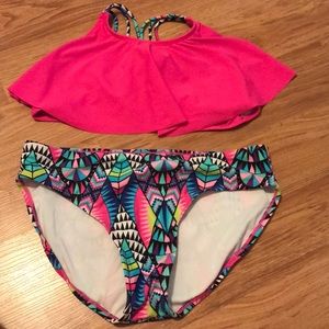 colorful strapy bathing suit set
